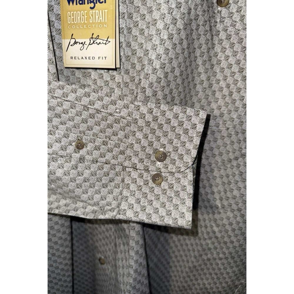 WRANGLER Men's Shirt George Strait Western Cowboy Rodeo Button Gray NEW Size XLT - Picture 4 of 7